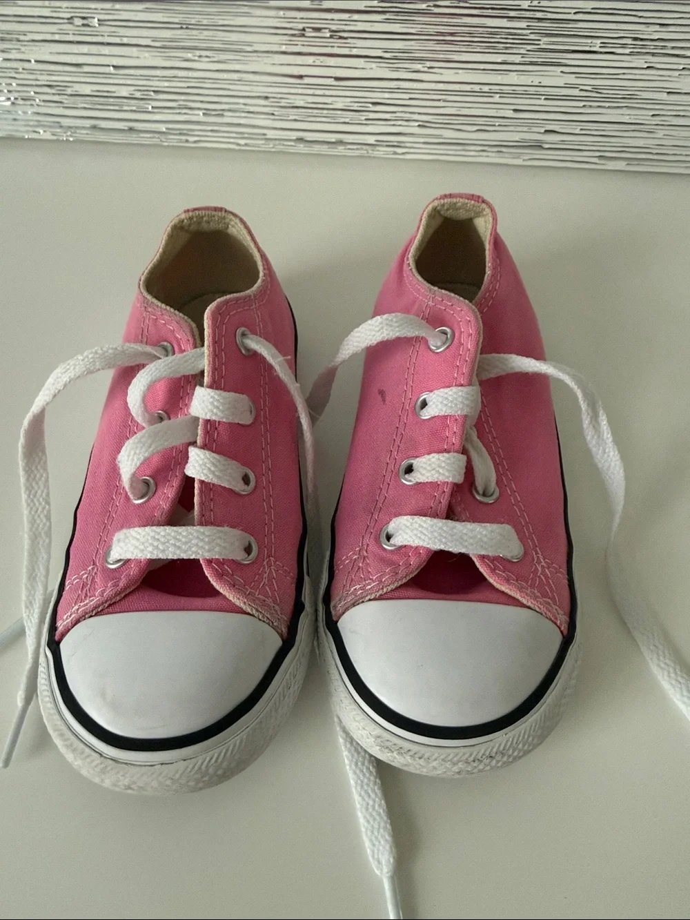 Converse Pink Canvas Low-Top Kids Sneakers